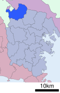Location of Aoba ward Yokohama city Kanagawa prefecture Japan